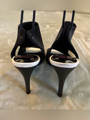 Juicy Couture Brand Black Open-Toe Lace-Up Women's Heels Size 7 Medium thumbnail 3