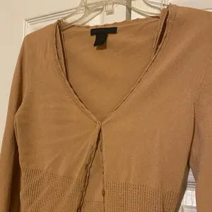Guess Camel V-Neck Long Sleeve Knit Cardigan and Tank thumbnail 2