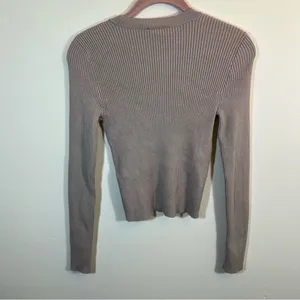 ✨ Abercrombie & Fitch Scoop Neck Ribbed Knit‎ Sweater Tan Neutral Small thumbnail 8