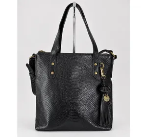 The Sak black leather embossed crossbody tote thumbnail 5