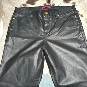 Lilly Pulitzer Eagan Black High Rise Coated Skinny Jeans D31‎ thumbnail 3