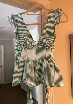 Striped top Green Size M thumbnail 1