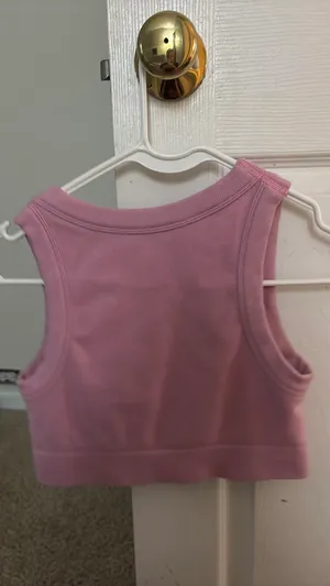 Aerie pink offline high neck crop workout tank thumbnail 3