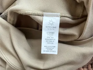aerie Offline High Rise Real Me Crossover 7/8 Leggings in Beige - Small Short thumbnail 9