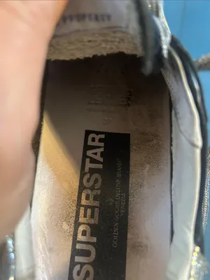 Golden Goose Black Leather Sneakers with Silver Glitter Panels | Size 37 US 7 thumbnail 15