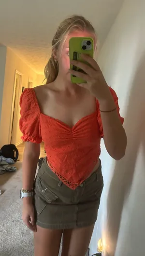 Cider Eyelet Bandana Top Orange thumbnail 1