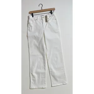 NWT!! J. CREW Lower Rise‎ Full Length Slim Wide Jeans Solid White Retro Size 24 thumbnail 2