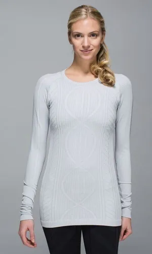 Lululemon Rest Less Pullover Heathered Silver Spoon Knit Size 2 thumbnail 1