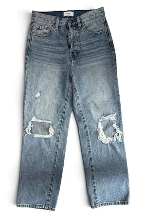 Pistola High Rise Straight Leg Distressed Jeans Light Wash Size 25 thumbnail 1