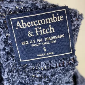 Abercrombie Navy Wide Neck Knit Sweater thumbnail 3