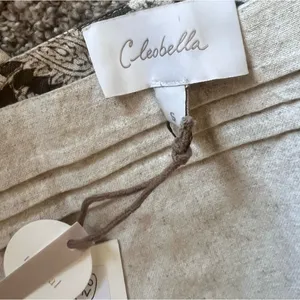 Cleobella Hand Printed Beige Linen Overalls | Small NWT thumbnail 6
