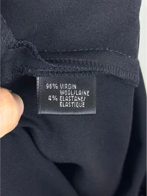 Lafayette 148 New York Black Virgin Wool Stretch Straight Leg Pants Size 14 thumbnail 5