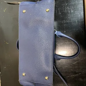 London Fog Navy Leather Handle Bag 3 Compartments‎ thumbnail 8