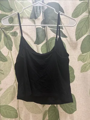 Black Women's Cami Cropped Tank Top thumbnail 4