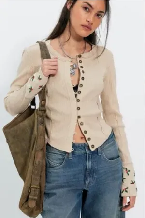 We The Free Free People Daria cuff thermal long sleeve thumbnail 1