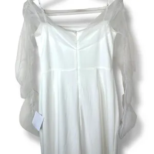 NEW Lulus Bridal Beautifully Beloved White Mesh Off-the-Shoulder Gown Maxi Dress thumbnail 8