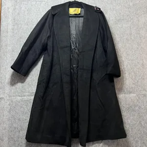 Vintage Rothmoor Coat Black Wool‎ 40s 50s Mid Century Union Made A Line Overcoat thumbnail 11
