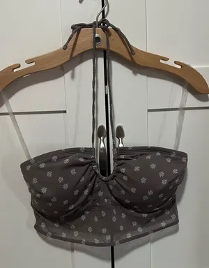 Hollister Brown Floral Halter Top thumbnail 1