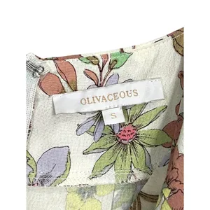 Olivaceous Floral Mini Dress Womens Cream Multi Ruffle Tie Strap - S thumbnail 5