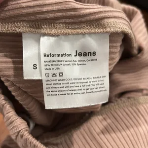 REFORMATION JEANS Whitney Knit Lounge High Rise Pants in Pink Taupe Size Small thumbnail 5