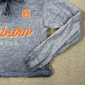 Auburn Tigers Rivalry Threads Women's Small Cropped Long Sleeve Henley Shirt thumbnail 2