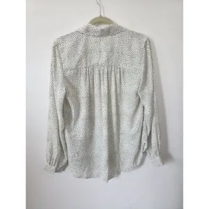 H&M Polka Dot Spotted Blouse Top White Black Twee Office Preppy Effortless M 10 thumbnail 7