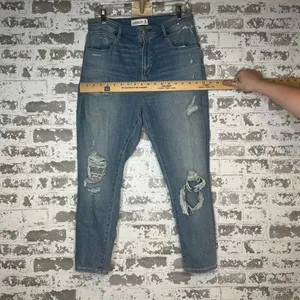 Abercrombie & fitch | women Highrise super skinny distressed denim jeans thumbnail 4