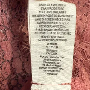 Free People Tell Tale Cutout Lace Tunic Dress NEW in Rosey Coral W1196 Sz XS thumbnail 11