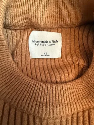 Abercrombie & Fitch Oversized Sweater Soft A&F College Stripe XS Tan Black thumbnail 6