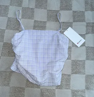 NWT Lululemon Seersucker‎ Check Strappy Tank size M thumbnail 1