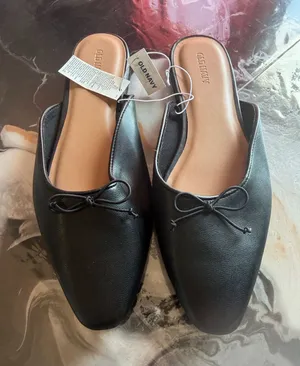 Old Navy Women’s Black Ballet Mule Flats Square Toe Bow Size 9 New With Tags thumbnail 1