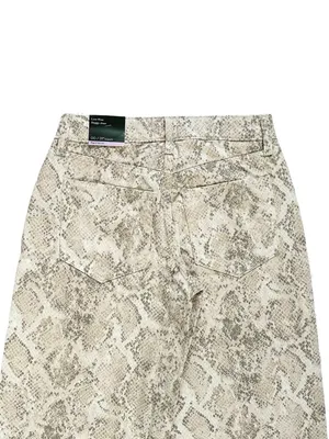 NWT Wild Fable Low Rise Baggy Wide Leg Snake-Print Jeans White Tan Size XXS thumbnail 9