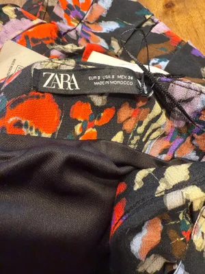 NWT Zara Floral All Over Print Ruched Mini Skirt Size Small thumbnail 3