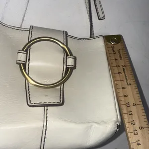 HOBO Mini Elan White Leather Small Minimalist Boho Western Crossbody Bag Purse thumbnail 7