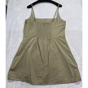 Abercrombie & Fitch Wrap Mini Dress Greenish Tan Womens XL Tall Summer Beach thumbnail 2