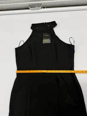 Woosea Womens Black High Neck Ruffle High Low Hem Sleeveless Maxi Dress size XL thumbnail 8