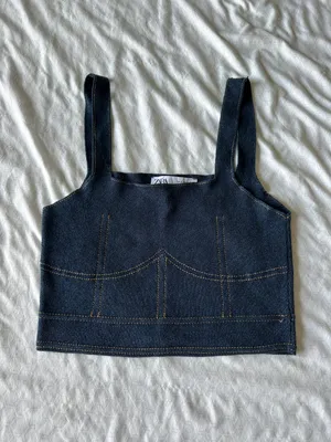 Zara Denim Tank Top thumbnail 1