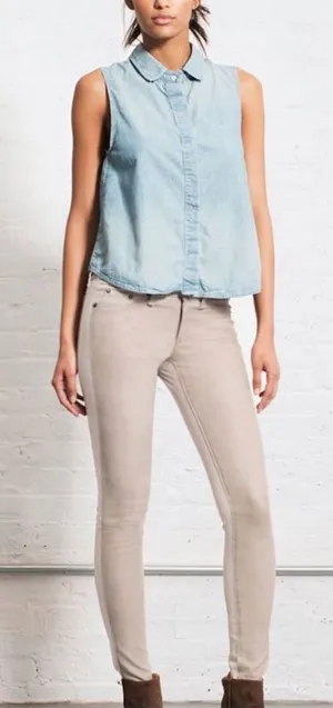 Rag & Bone The Hyde Lamb Leather Panel Pant in Nude Size 26 thumbnail 1