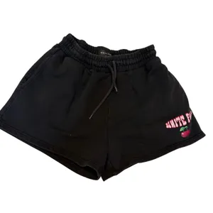 White Fox Boutique Cherry Logo Black Sweat Shorts Loungewear Comfy Trendy Sz M thumbnail 2