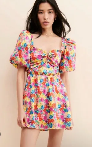 Merrill Mini Dress For Love & Lemons Puff Sleeve thumbnail 1