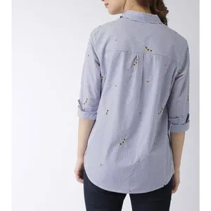 Scotch‎ & Soda Striped Star Embroidered Button Down Shirt Medium Blue Preppy thumbnail 7