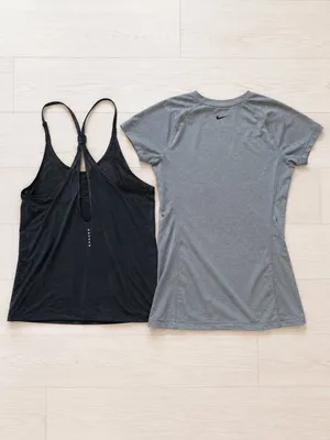 Nike Women's Two-Piece Athletic Set: Nike Pro Dri-FIT V-Neck Tee Tank M Black thumbnail 2