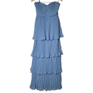 Lulus Seriously Sensational Light Blue Strapless Tiered Maxi Dress M NEW thumbnail 3
