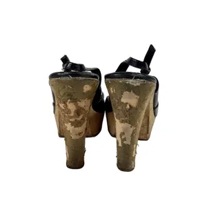 GUCCI black patent cork platform sandal thumbnail 4