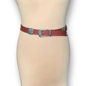 Vintage Latigo Leather Concho Belt Western Cowgirl Rodeo Ranch Brown‎ Size Large thumbnail 5