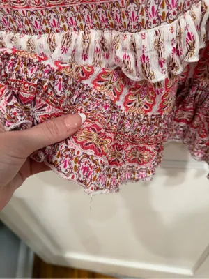Women's Maxi Skirt in Pink and Cream Boho Print thumbnail 8
