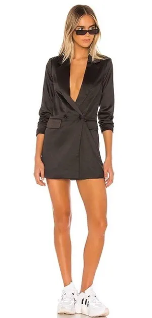 superdown Revolve  Miley black saying oversized blazer dress thumbnail 1