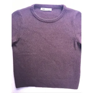 Zara Wool Crewneck Sweater Womens Small Brown Ribbed Knit Pullover‎ thumbnail 3