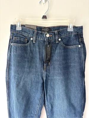 Banana Republic Curvy Straight High Rise Ankle Jeans Dark Wash Denim NWT thumbnail 2