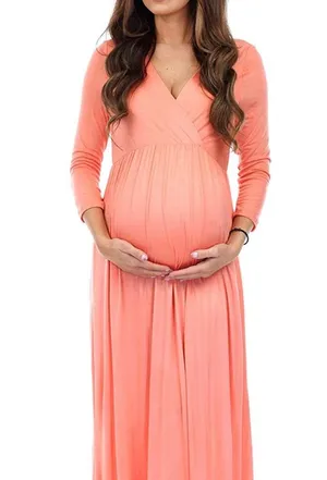 New # Wrapped Ruched Maternity Dress thumbnail 1